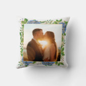 Blue Hydrangea Gold 1. Jubiläum Foto Collage Kissen (Rückseite)