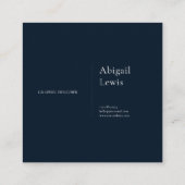 Blue Hydrangea Gold Celestial Frame Midnight Quadratische Visitenkarte (Rückseite)