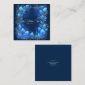 Blue Hydrangea Gold Celestial Frame Midnight Quadratische Visitenkarte (Vorne/Hinten)