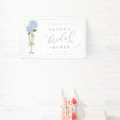 Blue Hydrangea & Gold Champagne Welcome Banner (InSitu)