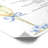 Blue Hydrangea, Gold Glass Bar Menu Poster (Ecke)