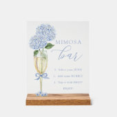 Blue Hydrangea, Gold Mimosa Bar Dusche Acrylschild (Vorderseite)