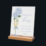 Blue Hydrangea, Gold Mimosa Bar Dusche Acrylschild<br><div class="desc">Ändern Sie die Anweisungen und personalisieren Sie die Vorlage.</div>