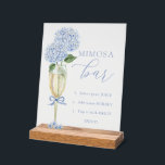 Blue Hydrangea, Gold Mimosa Bar Dusche Acrylschild<br><div class="desc">Ändern Sie die Anweisungen und personalisieren Sie die Vorlage.</div>