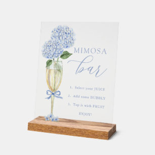 Blue Hydrangea, Gold Mimosa Bar Dusche Acrylschild