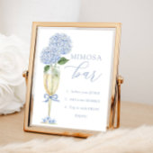 Blue Hydrangea, Gold Mimosa Bar Dusche Poster