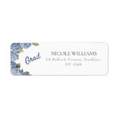 Blue Hydrangea Grad Return Address Label (Vorne)