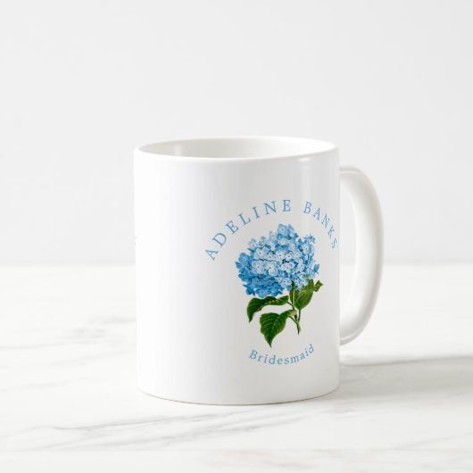 Blue Hydrangea Grand Millennium Bridesmaid Kaffeetasse (VorderseiteRechts)