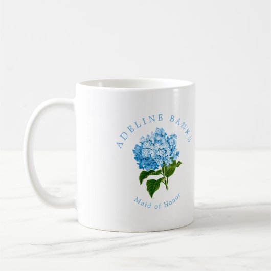 Blue Hydrangea Grand Millennium-Trauzeugin Kaffeetasse (Links)