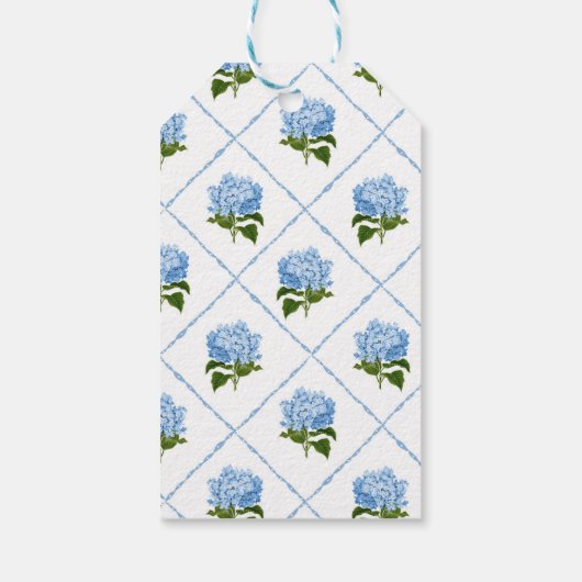 Blue Hydrangea Grandmillennial Vielen Dank Geschenkanhänger (Rückseite)