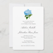 Blue Hydrangea Grandmillennial Wedding Einladung (Vorderseite)