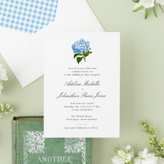 Blue Hydrangea Grandmillennial Wedding Einladung