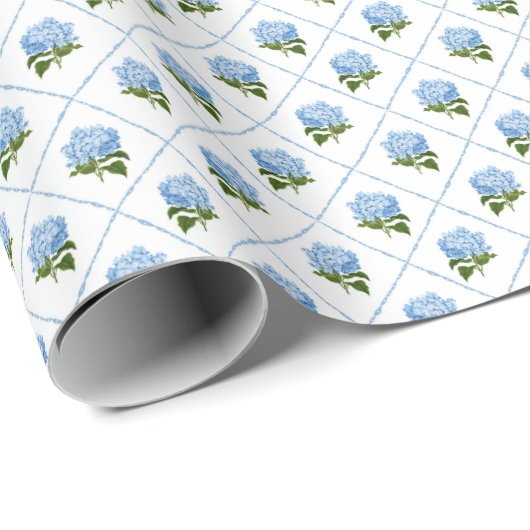 Blue Hydrangea GrandMillennium Geschenkpapier (Rolleneckpunkt)