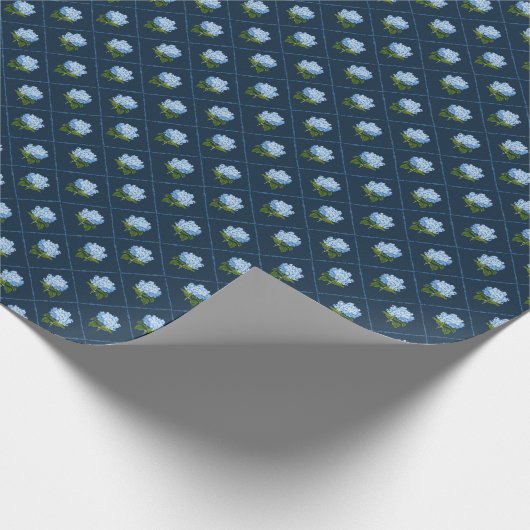 Blue Hydrangea GrandMillennium Geschenkpapier (Ecke)