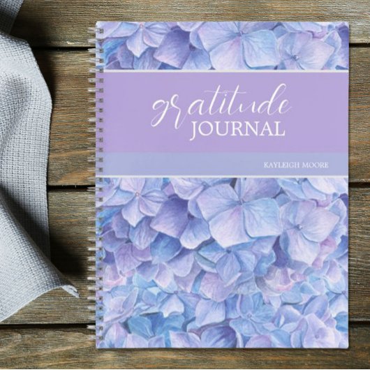 Blue Hydrangea Gratitude Journal Notizblock
