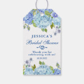 Blue Hydrangea Green Brautparty Vielen Dank Geschenkanhänger (Rückseite)
