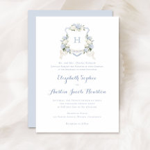 Blue Hydrangea Greenera Wappen Monogram Wedding