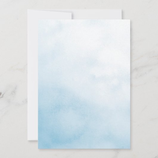 Blue Hydrangea Greenera Watercolor Bridal Brunch Einladung (Rückseite)