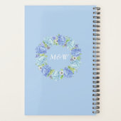 Blue Hydrangea Greenery Floral Wedding Planner Planer (Rückseite)