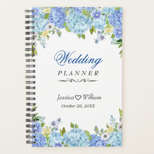 Blue Hydrangea Greenery Floral Wedding Planner Planer