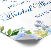 Blue Hydrangea Grüne Brautparty Willkommen Poster (Ecke)