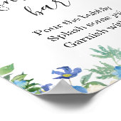 Blue Hydrangea Grüne Mimosa Bar Sign Poster (Ecke)