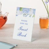 Blue Hydrangea Guest Book Sockelschild (In SItu)