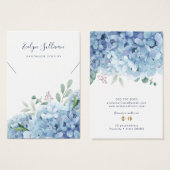 Blue Hydrangea Halskette-Display-Karte (Vorne & Hinten)