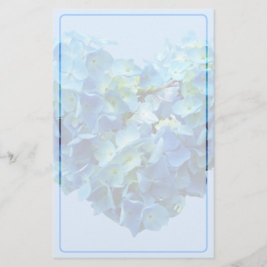 Blue Hydrangea Heart Stationery Briefpapier (Vorderseite)