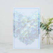Blue Hydrangea Heart Stationery Briefpapier (Stehend Vorderseite)