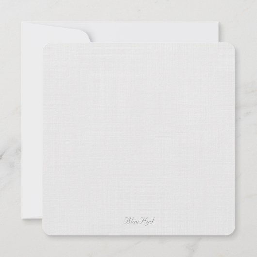 Blue Hydrangea Heiratskarte Ankündigung (Rückseite)