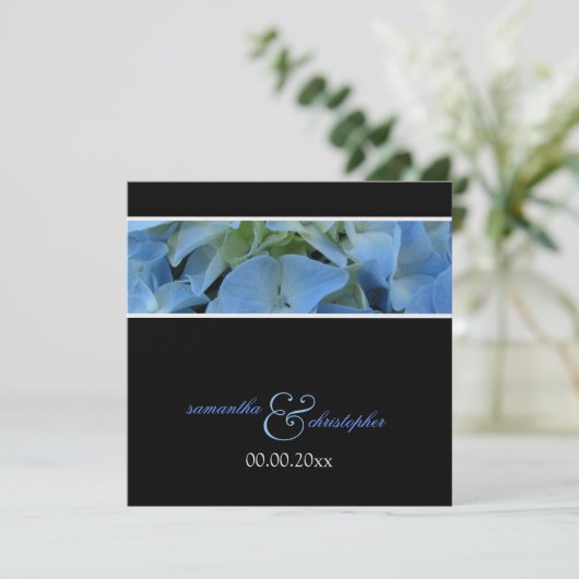 Blue Hydrangea/Hochzeit Einladungen (Stehend Vorderseite)