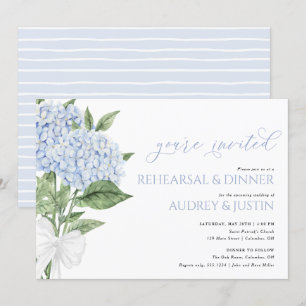 Blue Hydrangea Hochzeit Probe Dinner Einladung