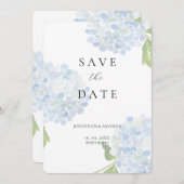 Blue Hydrangea Hochzeit rettet das Datum Save The Date (Vorne/Hinten)
