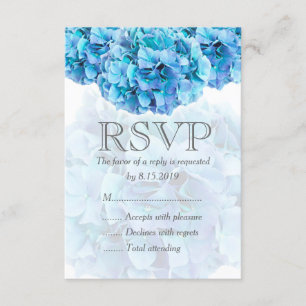 Blue Hydrangea Hochzeit RSVP Karte