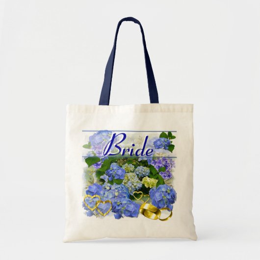 BLUE HYDRANGEA ~ Hochzeitliche Tasche (Vorne)