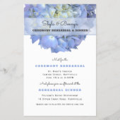 Blue Hydrangea Hochzeitsdinner Probe Einladung Flyer (Vorne)