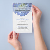 Blue Hydrangea Hochzeitsdinner Probe Einladung Flyer (Handgriff)
