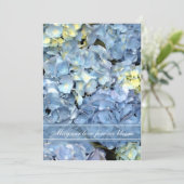 Blue Hydrangea Hochzeitseinladung Einladung (Stehend Vorderseite)