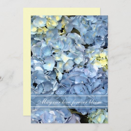 Blue Hydrangea Hochzeitseinladung Einladung (Vorne/Hinten)
