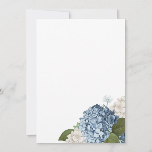 Blue Hydrangea Hochzeitseinladungen Einladung (Rückseite)
