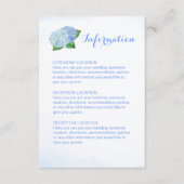 Blue Hydrangea Hochzeitsinformationskarten Begleitkarte (Vorderseite)