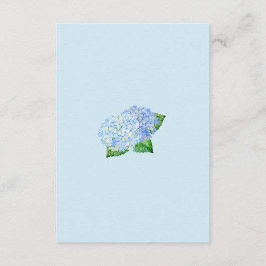 Blue Hydrangea Hochzeitsinformationskarten Begleitkarte (Rückseite)