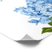 Blue Hydrangea Hochzeitskarte Poster (Ecke)