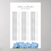 Blue Hydrangea Hochzeitskarte Poster (Vorne)