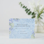Blue Hydrangea - Hochzeitskarte RSVP Karte (Stehend Vorderseite)