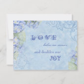 Blue Hydrangea - Hochzeitskarte RSVP Karte (Rückseite)
