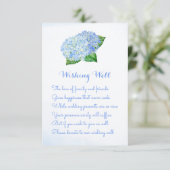Blue Hydrangea Hochzeitskarten Begleitkarte (Stehend Vorderseite)