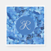 Blue Hydrangea Hochzeitspapier Napkins Serviette (Vorderseite)