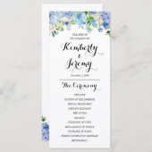Blue Hydrangea Hochzeitsprogramme Programm (Vorne/Hinten)